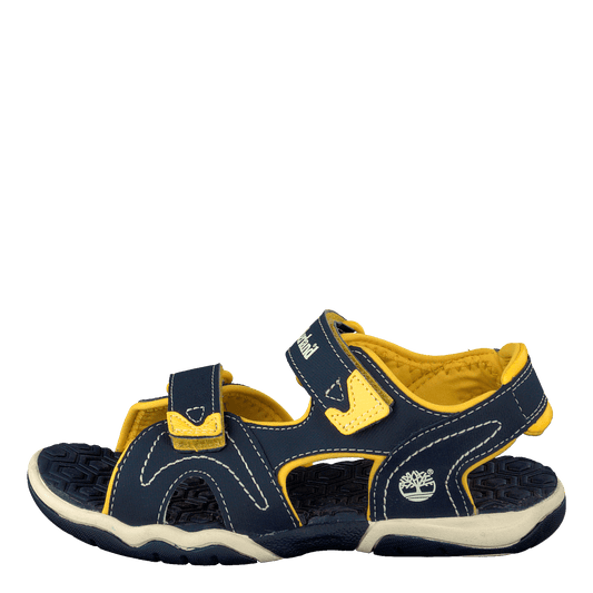 Adventure 2-strap sandal Navy/Yellow