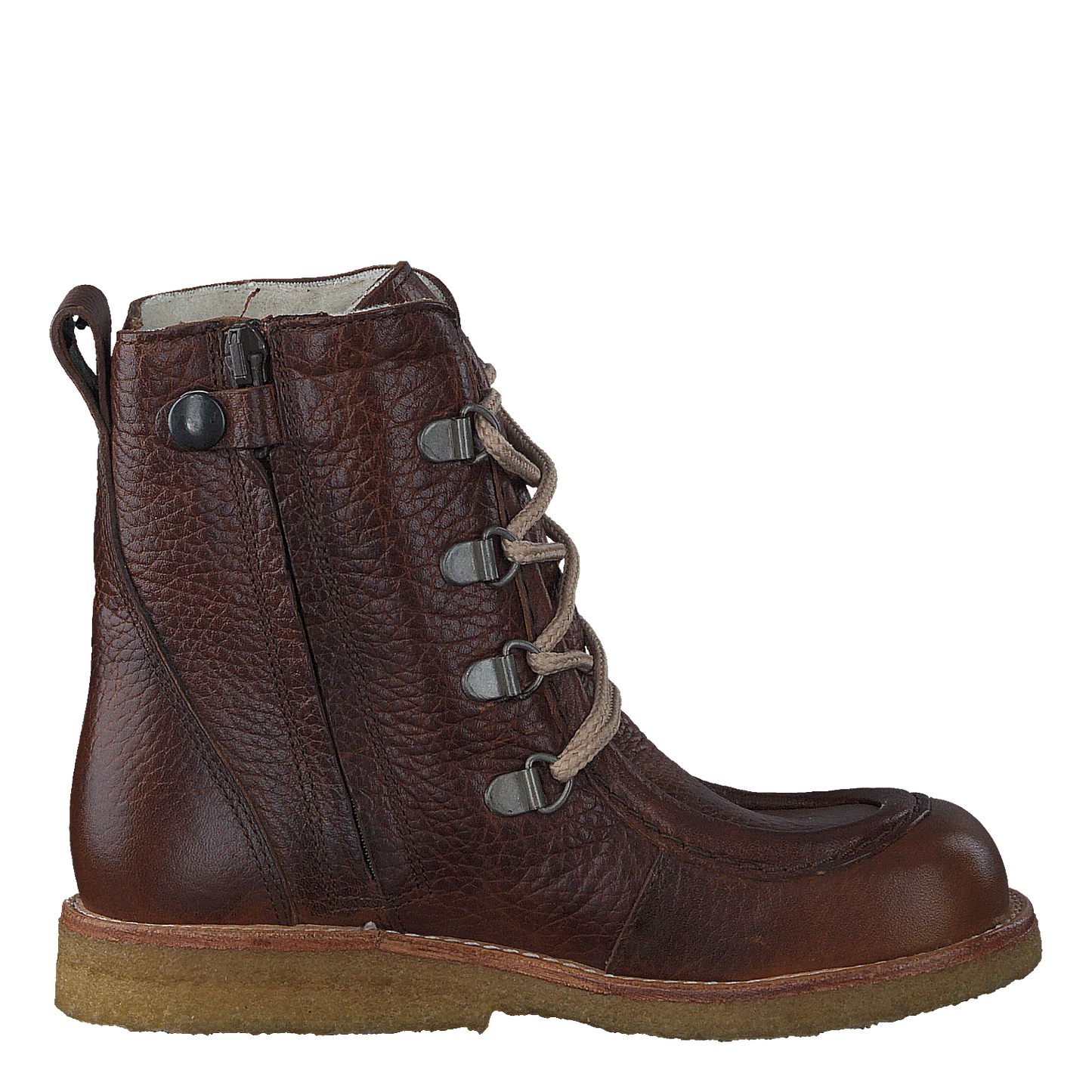 TEX-boot w. zipper and laces 2509/1589 Red-brown