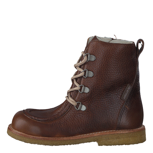 TEX-boot w. zipper and laces 2509/1589 Red-brown