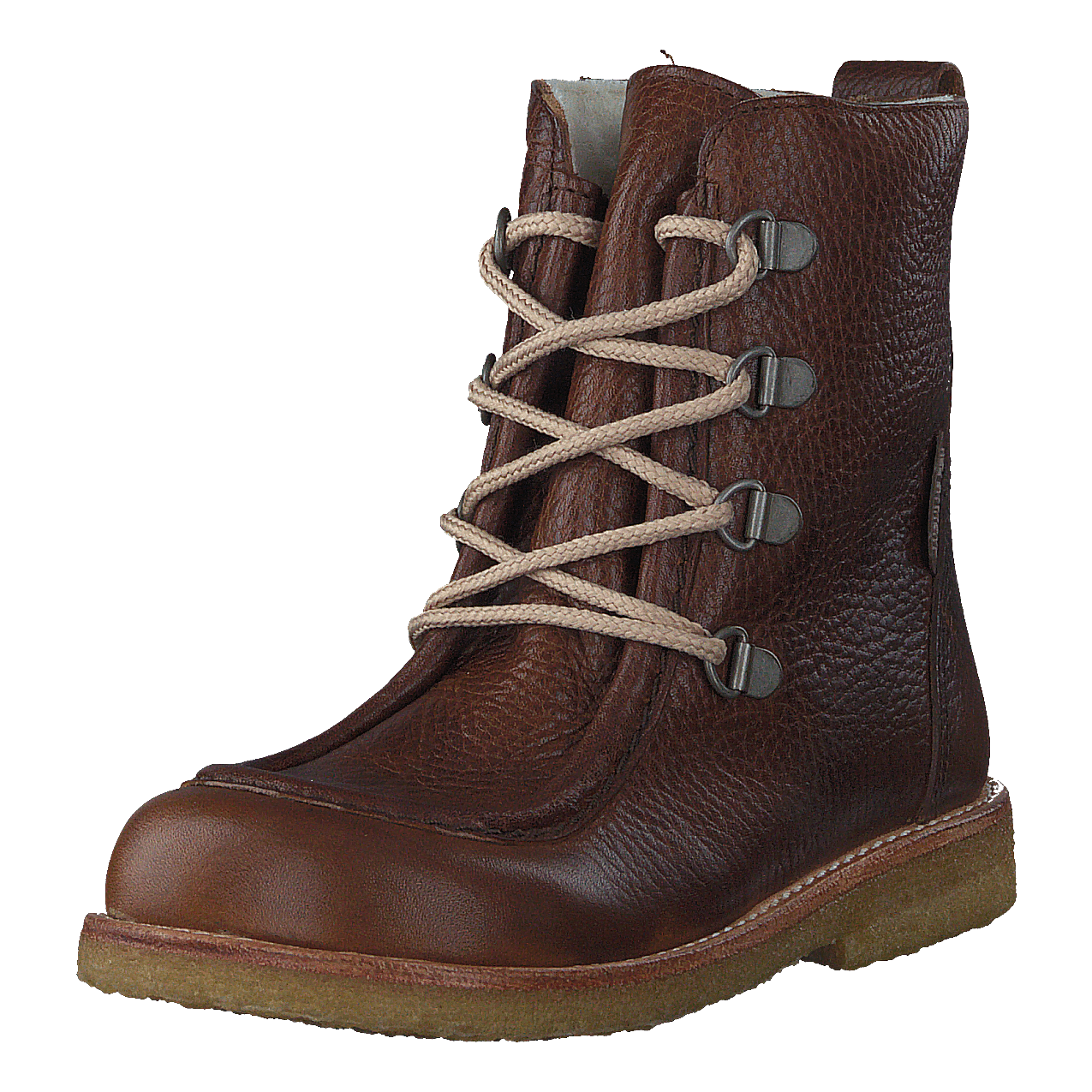 TEX-boot w. zipper and laces 2509/1589 Red-brown