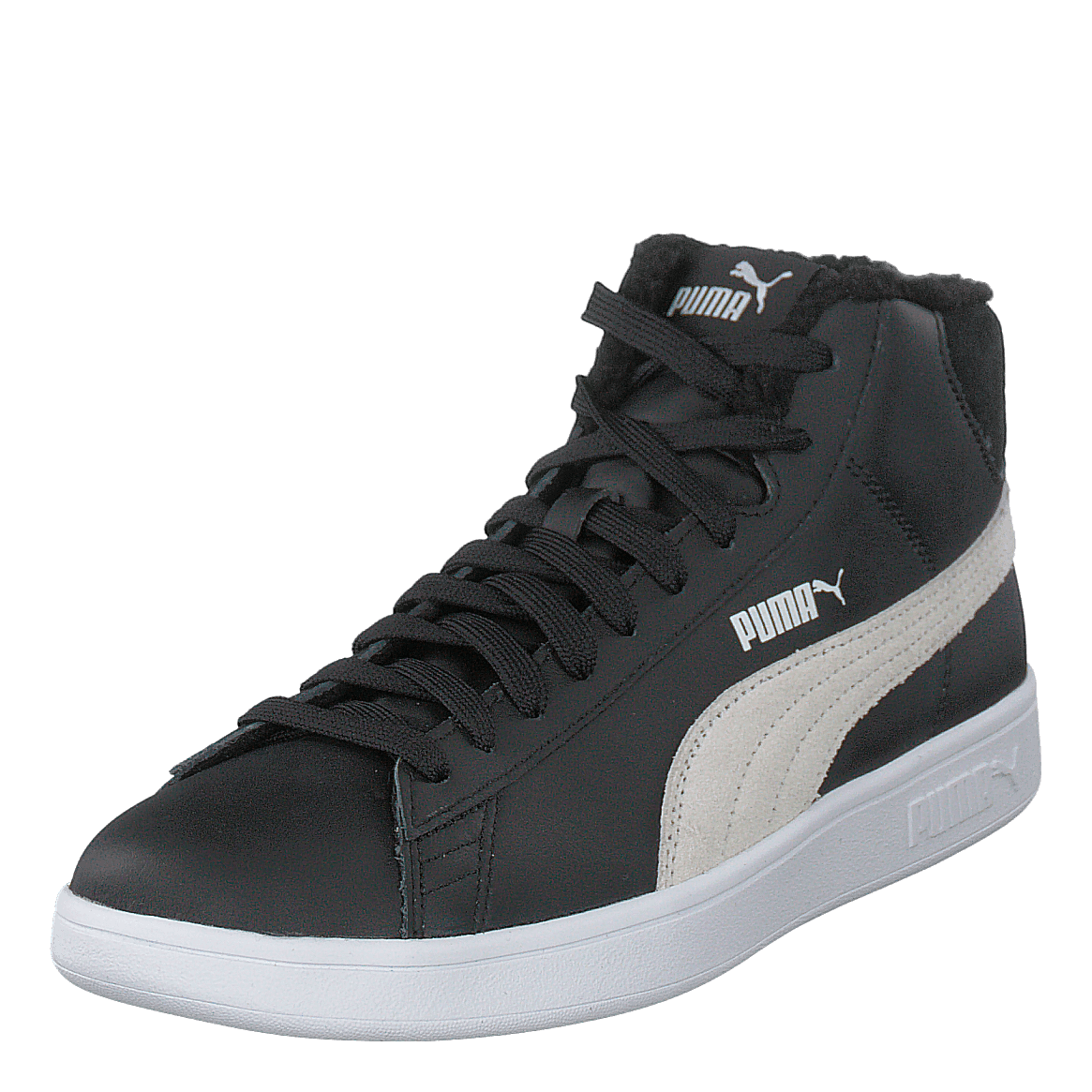 Puma Smash V2 Mid L Fur Jr Puma Black-puma White