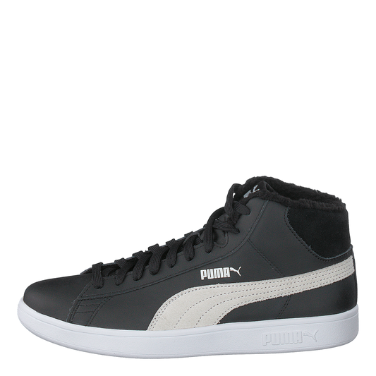 Puma Smash V2 Mid L Fur Jr Puma Black-puma White