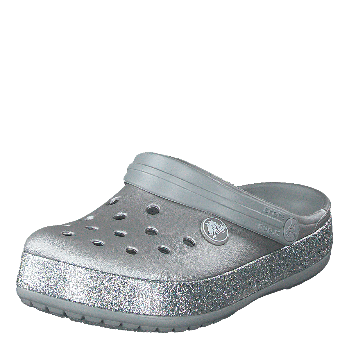 Crocband Glitter Clog K Silver