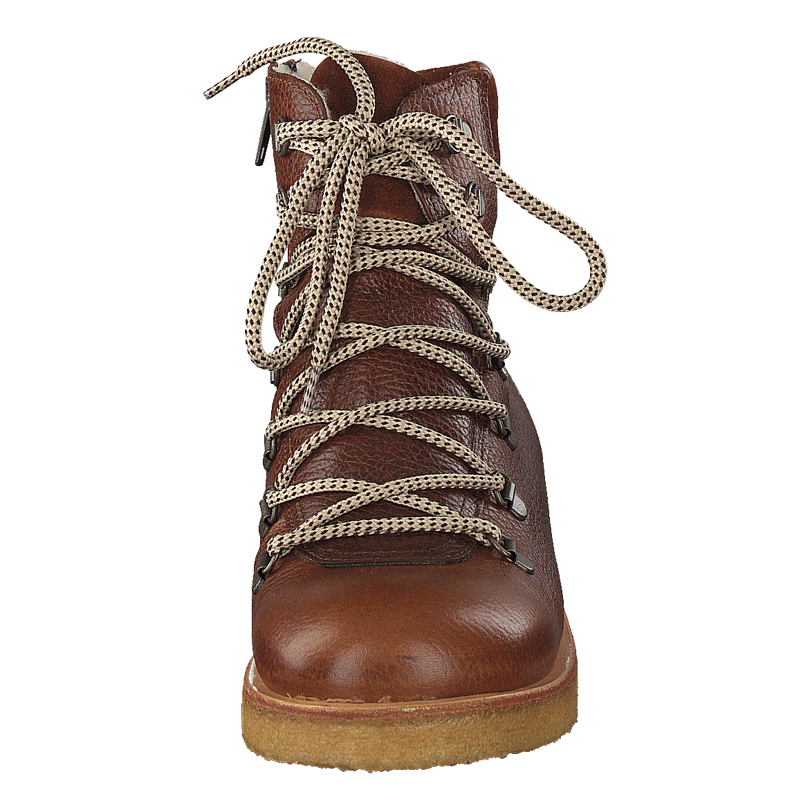 Tex-boot With Laces And Zipper Cognac/brown/brown