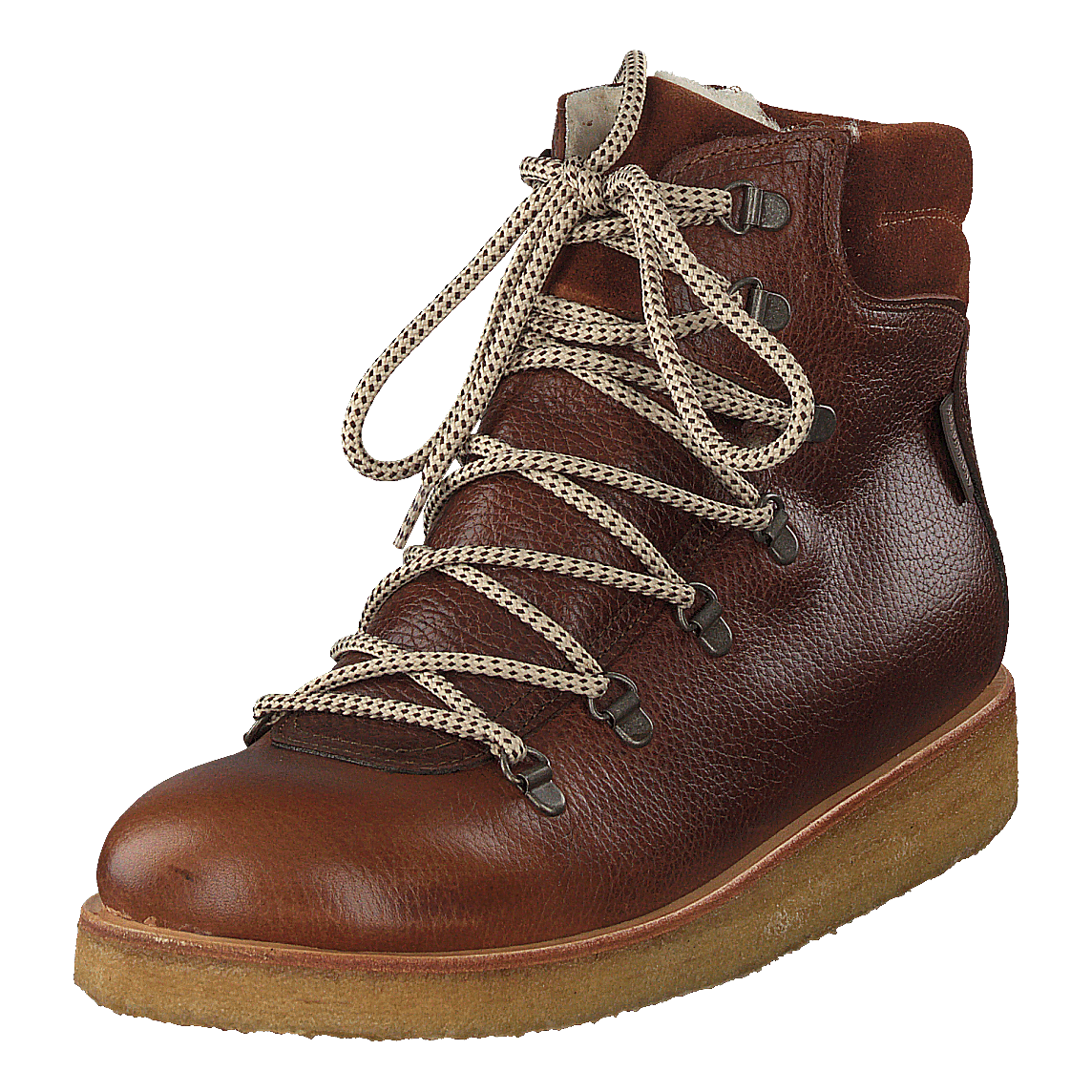 Tex-boot With Laces And Zipper Cognac/brown/brown