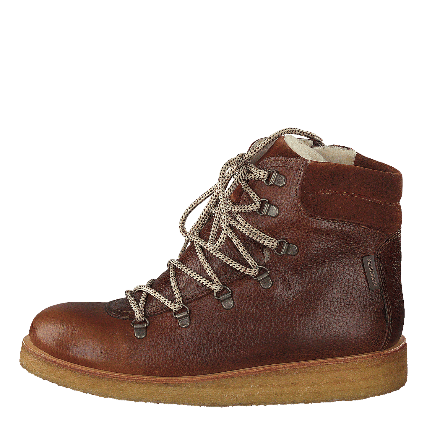 Tex-boot With Laces And Zipper Cognac/brown/brown