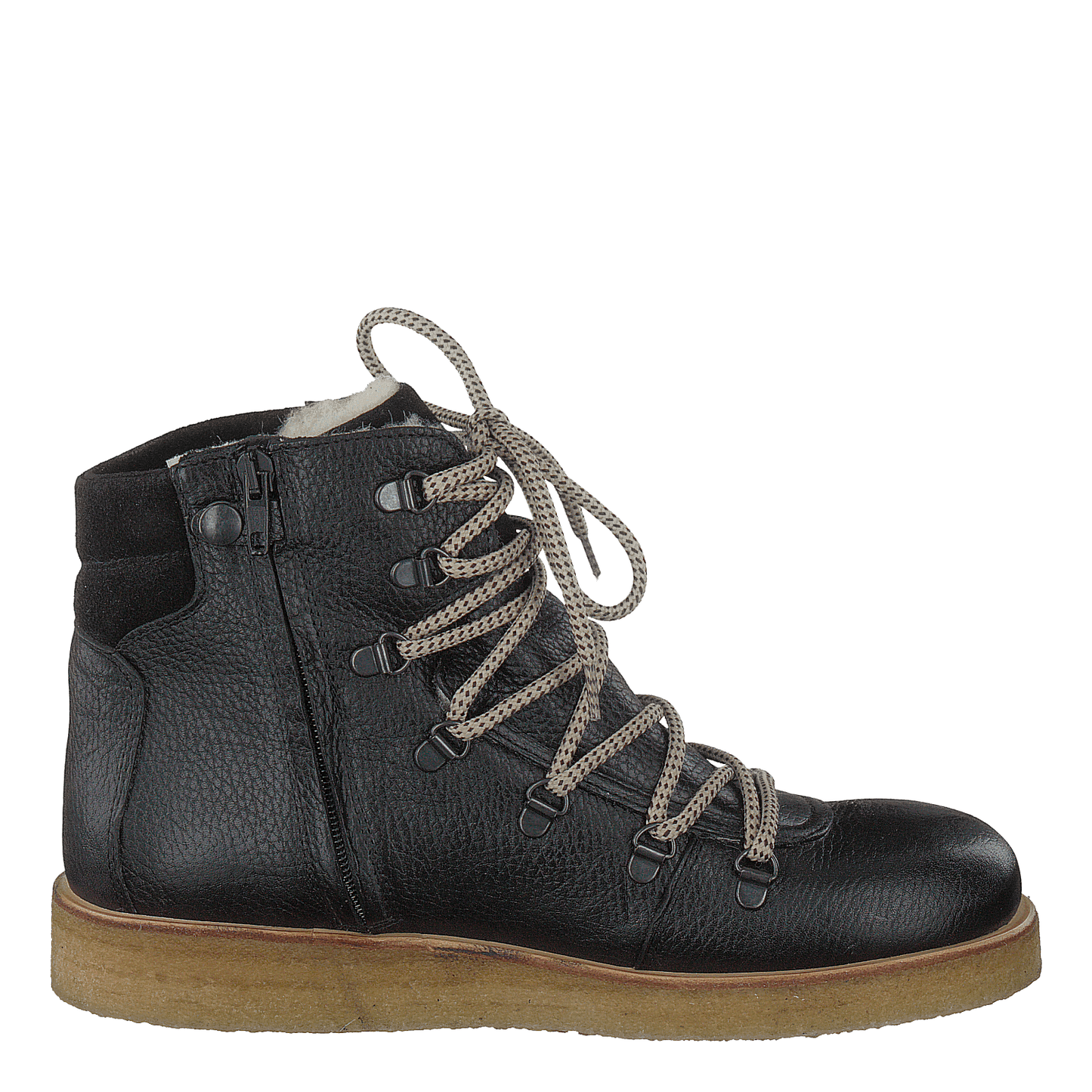 Tex-boot With Laces And Zipper Black