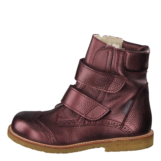 Tex-boot With Velcro Closure Bordeaux Shine