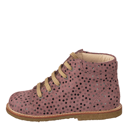 Starter Boot With Laces Rose Dot