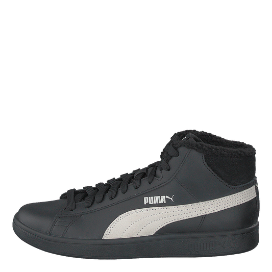 Puma Smash V2 Mid L Fur Jr Puma Black-whisper White