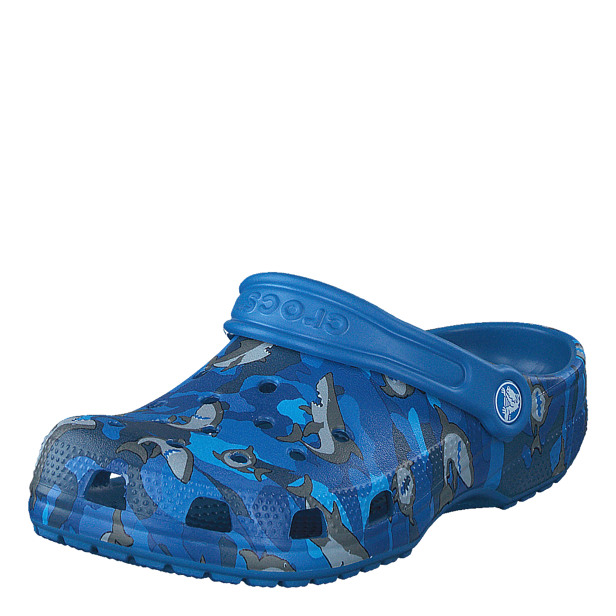 Classic Shark Clog Kids Prep Blue