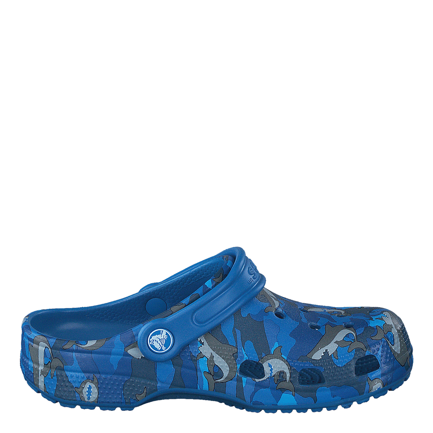 Classic Shark Clog Kids Prep Blue