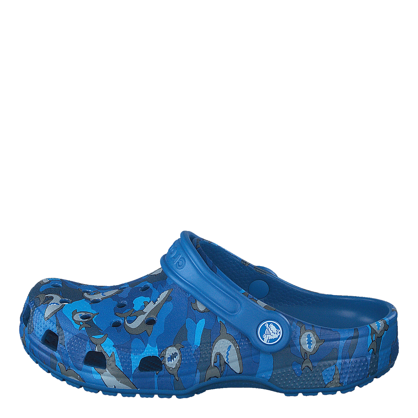 Classic Shark Clog Kids Prep Blue