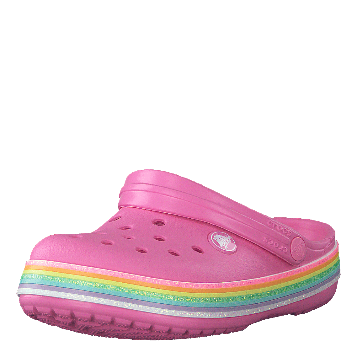 Crocband Rainbow Glitter Clg K Pink Lemonade