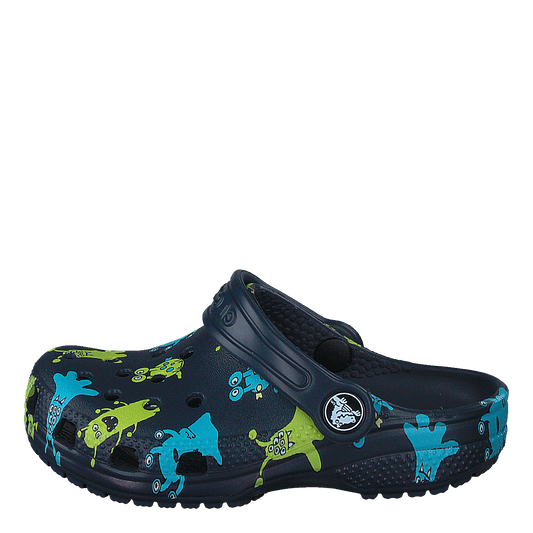 Classic Monster Print Clog T Navy