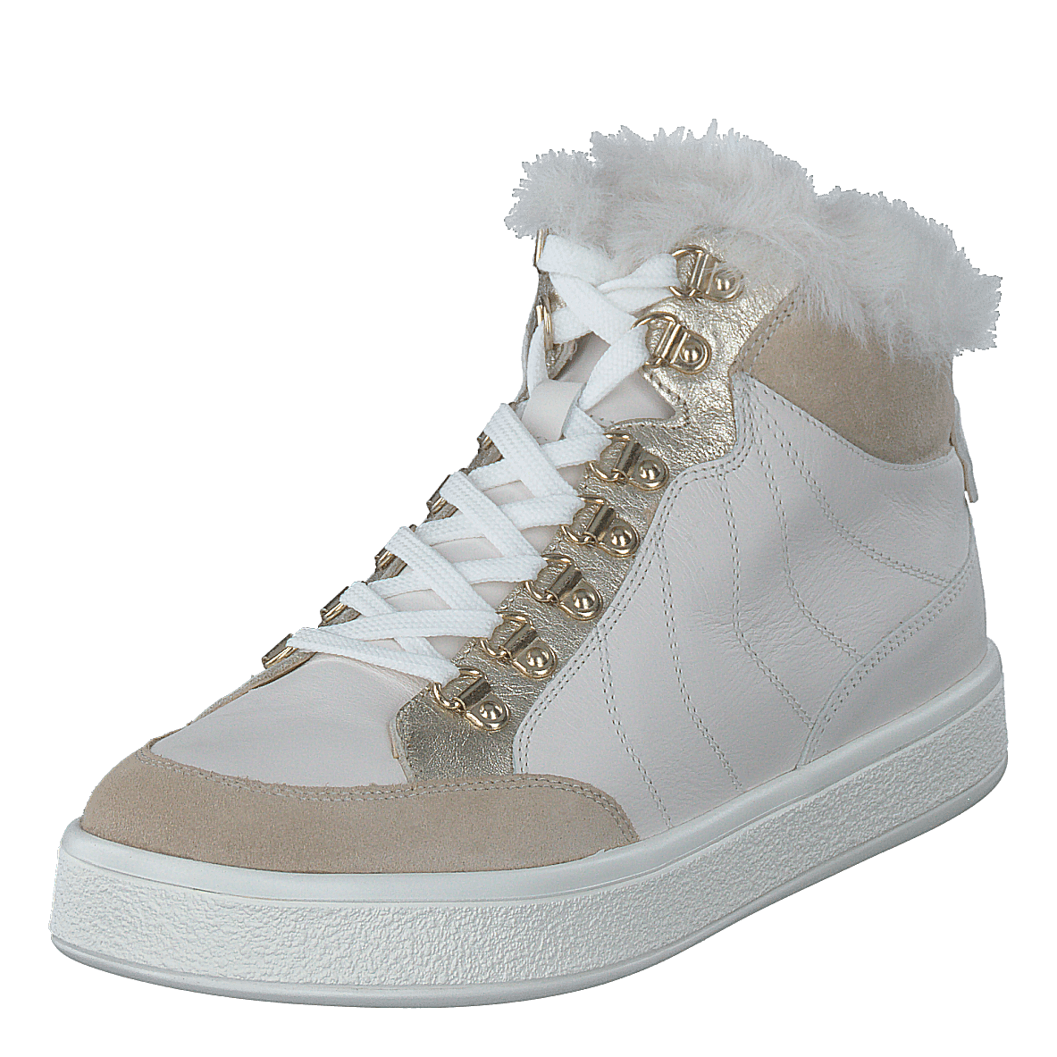 D Leelu' A - Nappa+suede Off White/lt Taupe