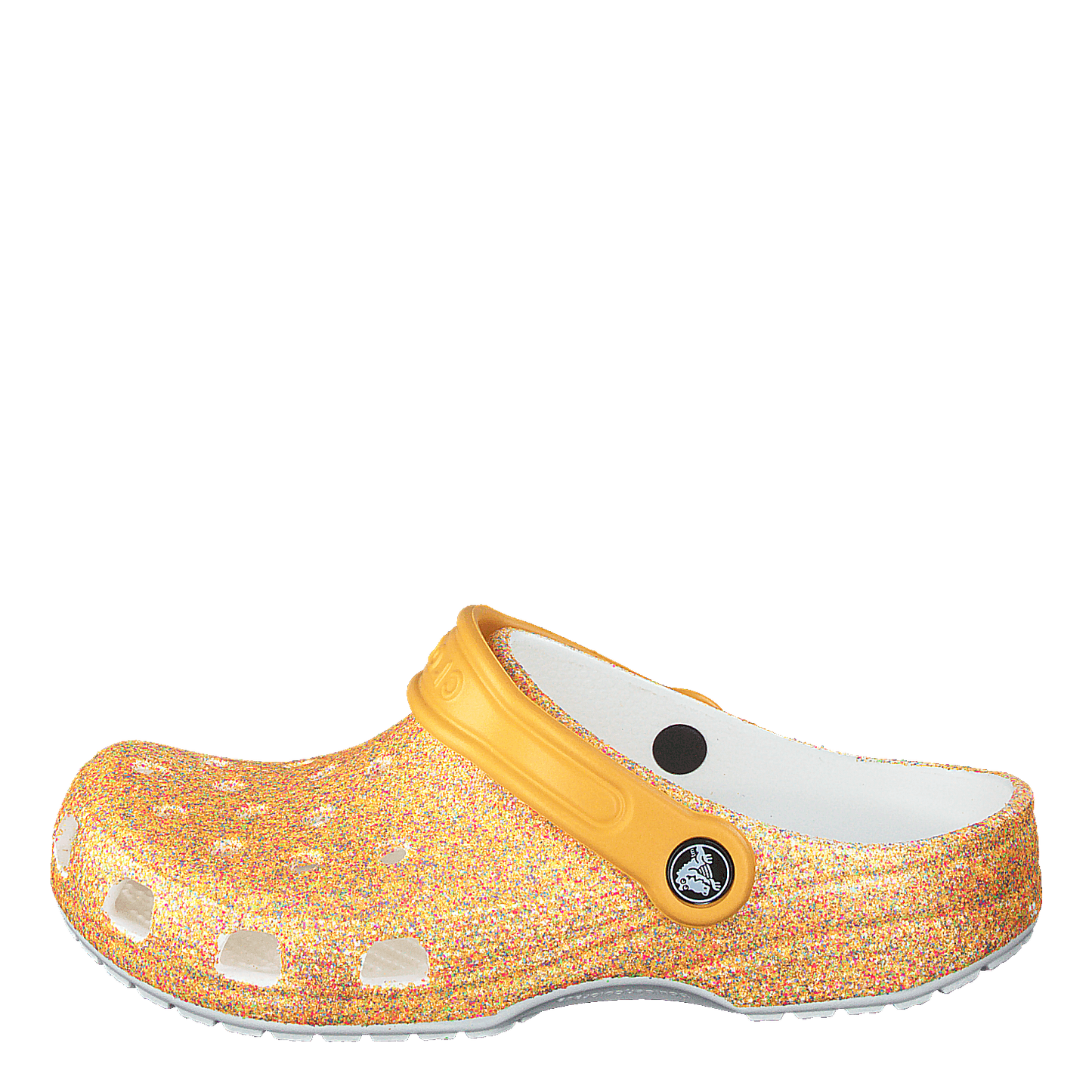 Classic Glitter Clog Kids Orange Sorbet Glitter