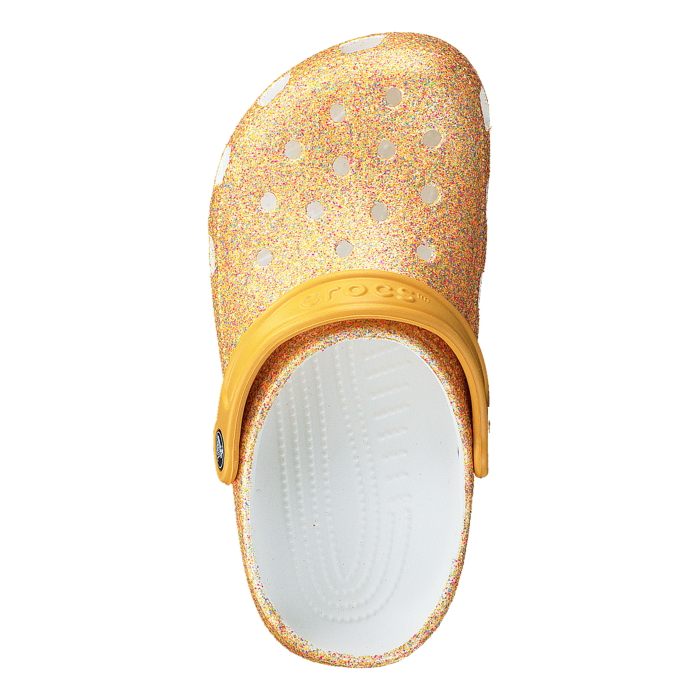 Classic Glitter Clog Kids Orange Sorbet Glitter