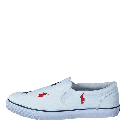 Keaton Slipon White/ Navy, Red