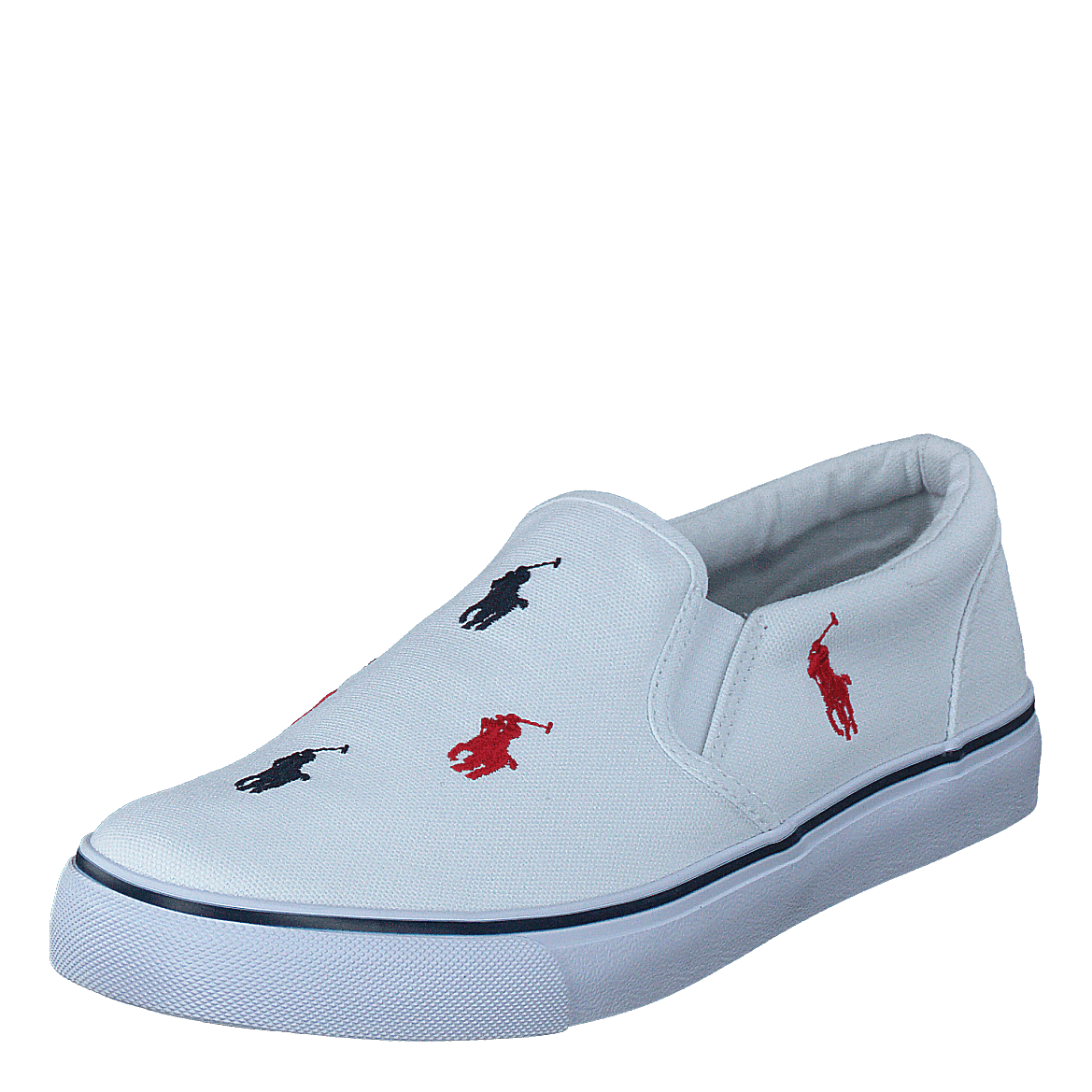 Keaton Slipon White/ Navy, Red